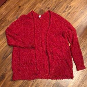 Boutique Red Popcorn Cardigan size S/M